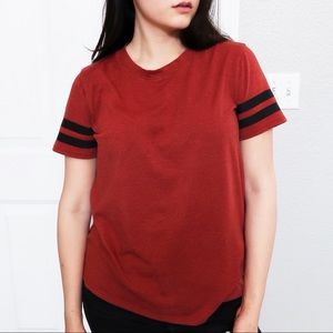 Relaxed Striped Cuff Tee